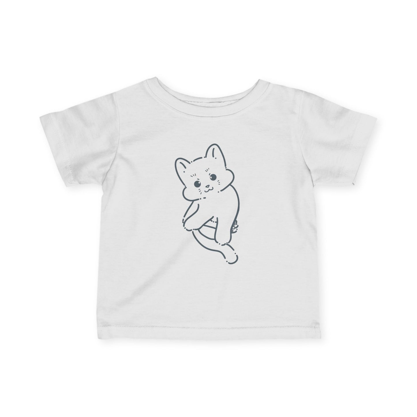 Cute Cartoon Cat Infant Tee - Adorable Baby T-Shirt for Playtime
