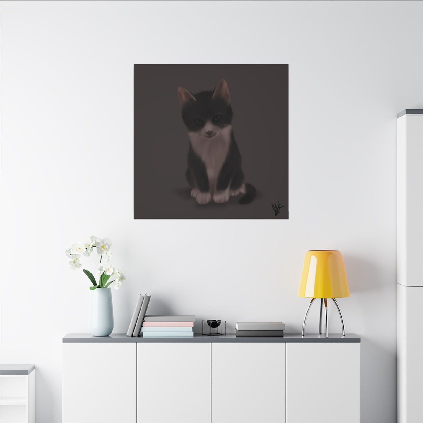 Adorable Cat Canvas Wall Art, Home Decor, Pet Lover Gift, Animal Lover Wall Art, Kitten Decor, Unique Art Piece