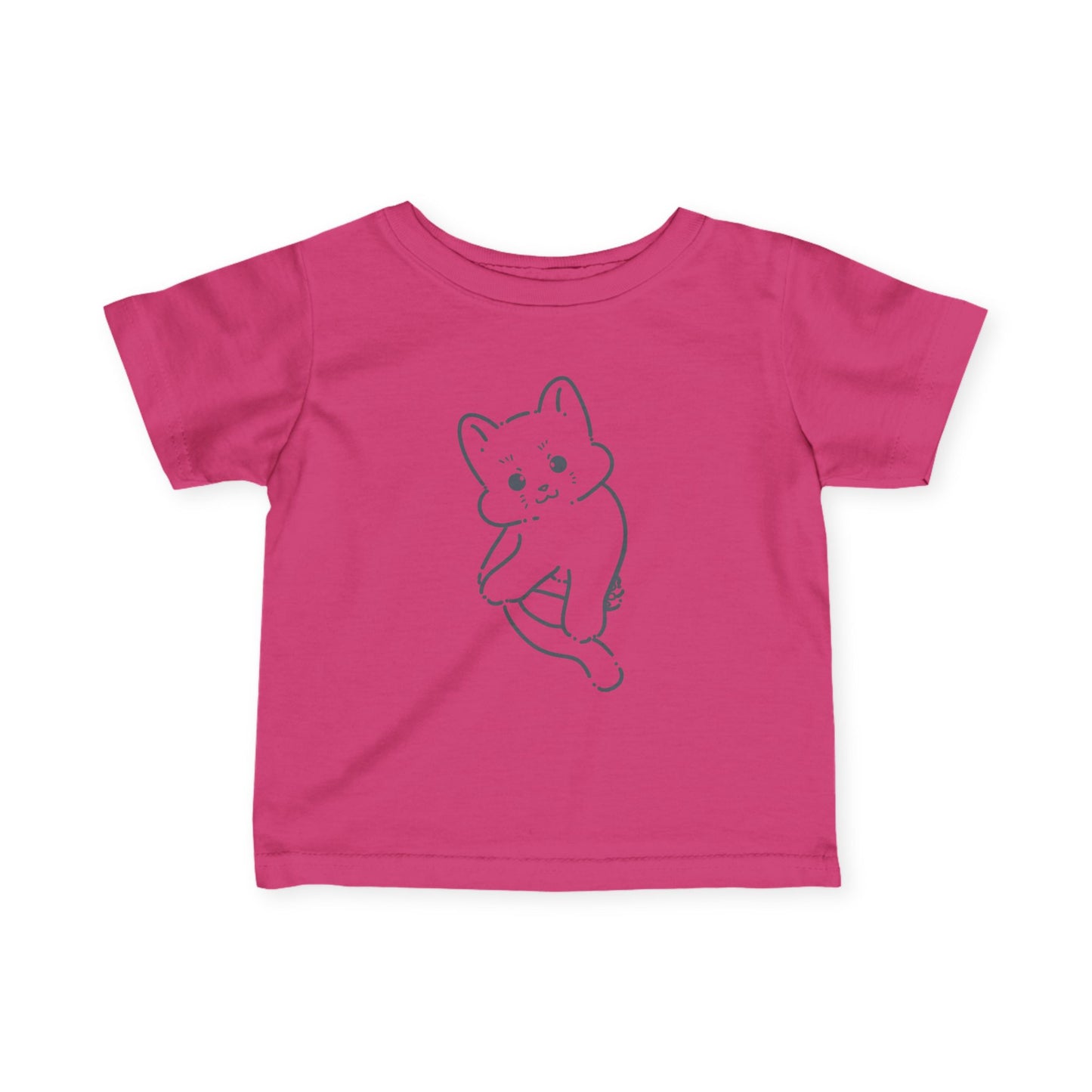 Cute Cartoon Cat Infant Tee - Adorable Baby T-Shirt for Playtime