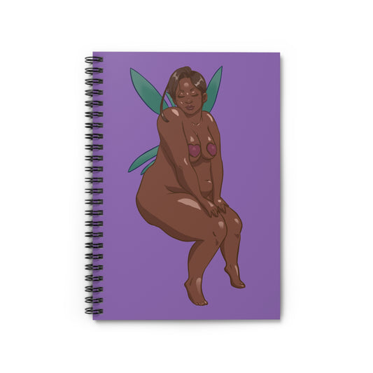 Spiral Notebook - Ruled Line Black Curvy Fairy Diversity Beauty Promoting