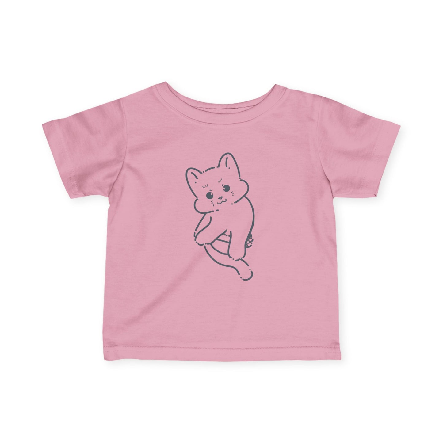 Cute Cartoon Cat Infant Tee - Adorable Baby T-Shirt for Playtime