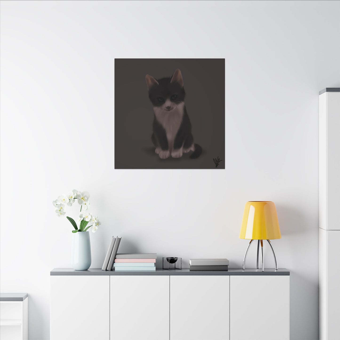 Adorable Cat Canvas Wall Art, Home Decor, Pet Lover Gift, Animal Lover Wall Art, Kitten Decor, Unique Art Piece