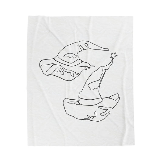 Velveteen Plush Blanket - Witch's Hats Monoline Design